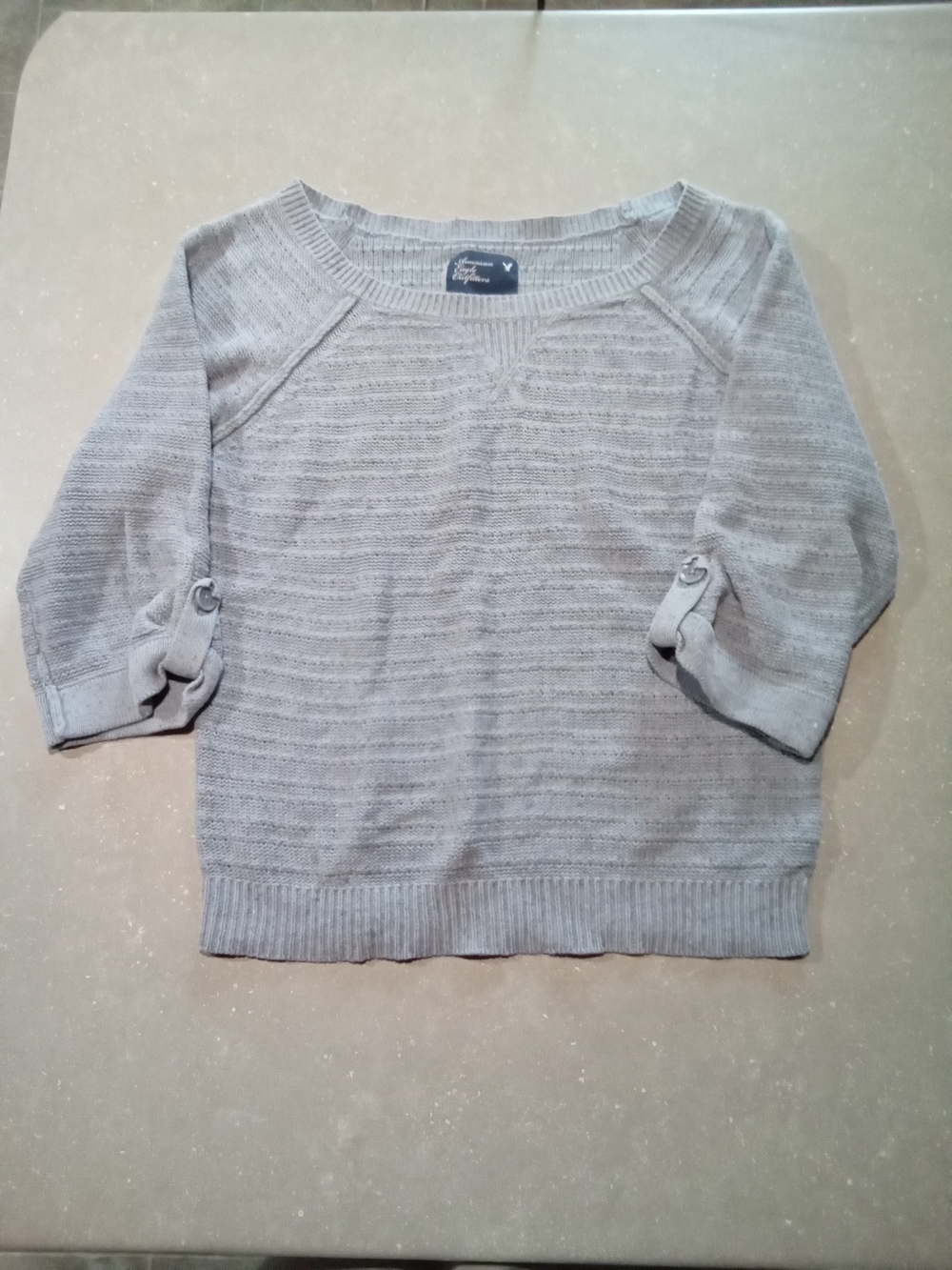 American Eagle Outfitters Light Gray Knit Scoop Neck Pullover. Womens Small